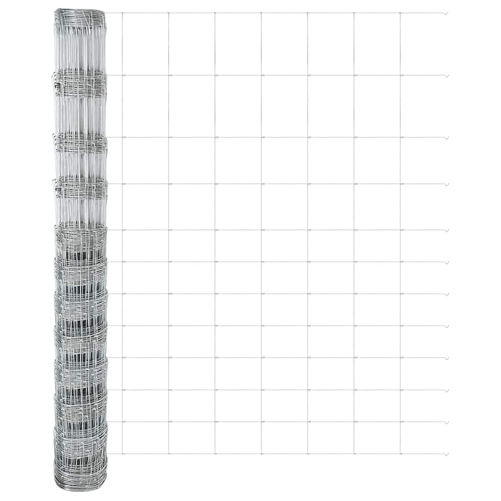 Wildzaun Silber 50 x 1,4 m Verzinkter Stahl